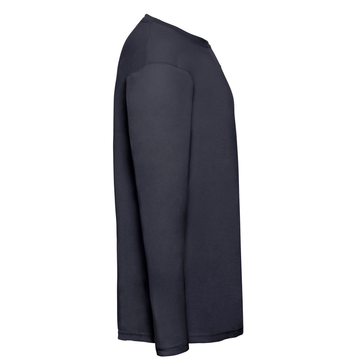 Deep Navy - Side - Fruit Of The Loom Mens Valueweight Long-Sleeved T-Shirt