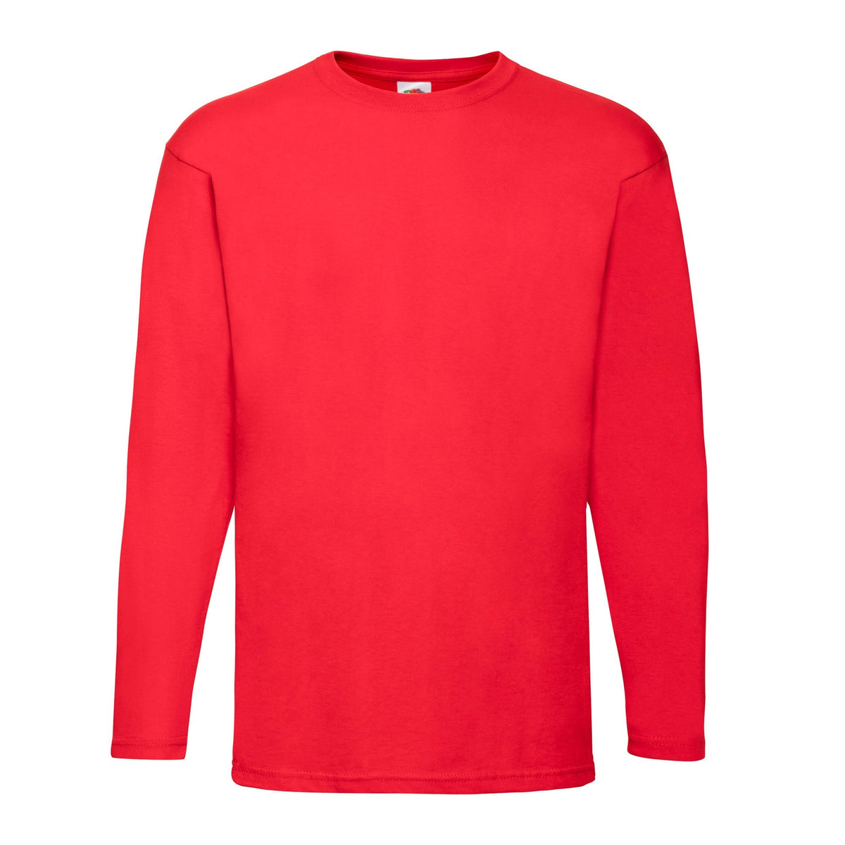 Red - Front - Fruit Of The Loom Mens Valueweight Long-Sleeved T-Shirt