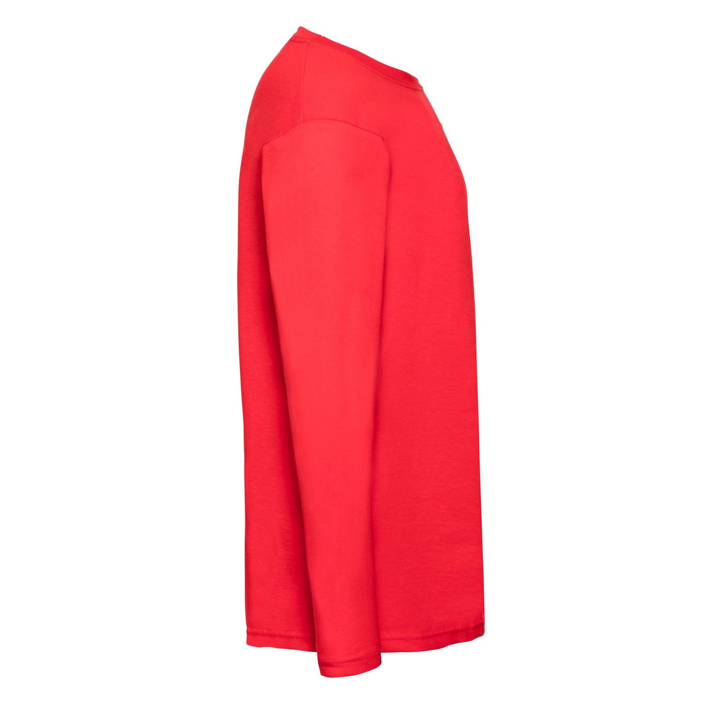 Red - Side - Fruit Of The Loom Mens Valueweight Long-Sleeved T-Shirt