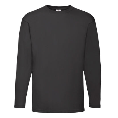 Black - Front - Fruit Of The Loom Mens Valueweight Long-Sleeved T-Shirt