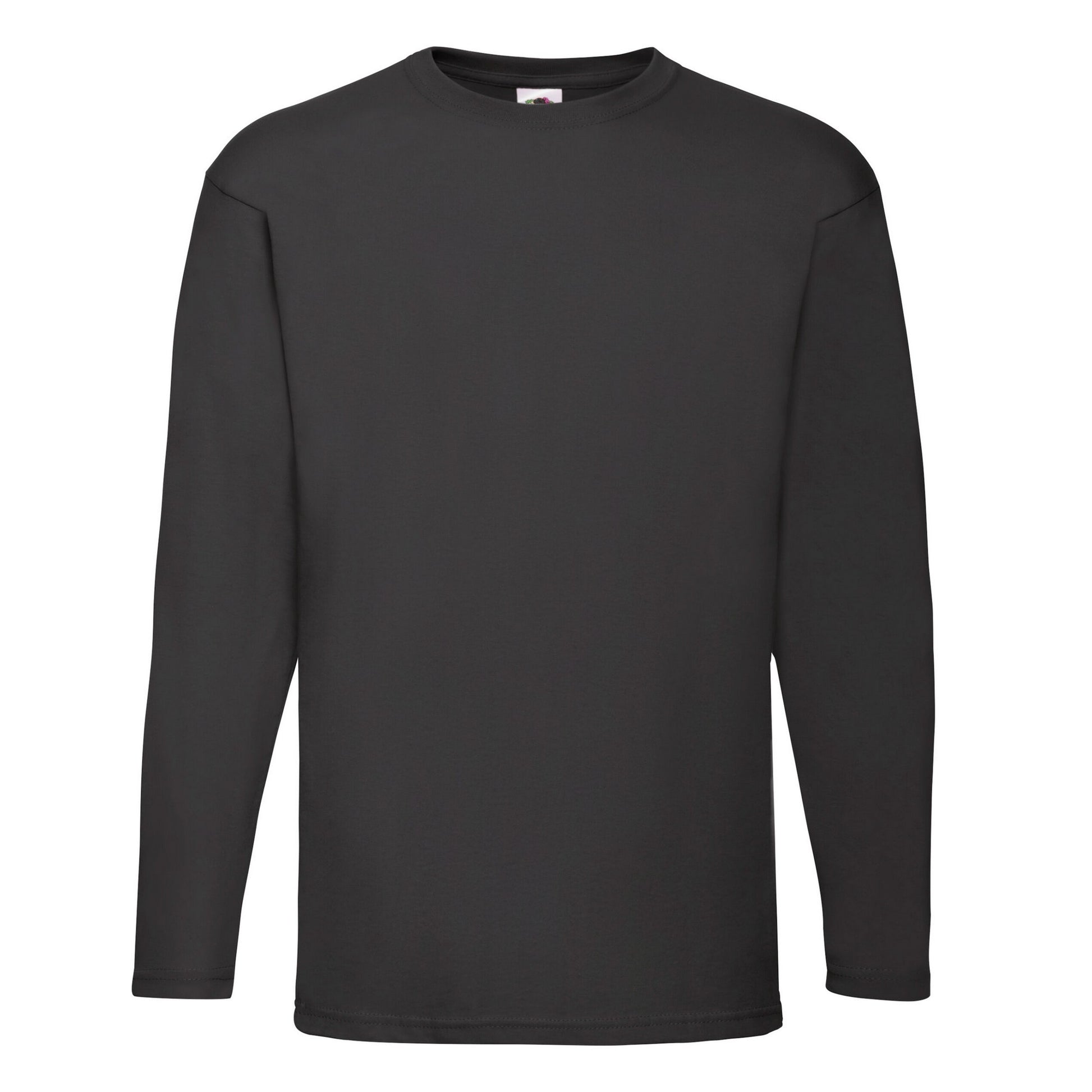 Black - Front - Fruit Of The Loom Mens Valueweight Long-Sleeved T-Shirt