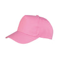 Pink - Front - Result Headwear Boston 5 Panel Polycotton Baseball Cap