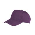 Purple - Front - Result Headwear Boston 5 Panel Polycotton Baseball Cap