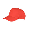 Red - Front - Result Headwear Boston 5 Panel Polycotton Baseball Cap