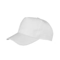 White - Front - Result Headwear Boston 5 Panel Polycotton Baseball Cap