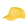Yellow - Front - Result Headwear Boston 5 Panel Polycotton Baseball Cap