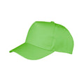 Lime - Front - Result Headwear Boston 5 Panel Polycotton Baseball Cap