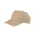 Khaki - Front - Result Headwear Boston 5 Panel Polycotton Baseball Cap