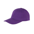 Purple - Front - Result Headwear Memphis 6 Panel Brushed Cotton Low Profile Baseball Cap