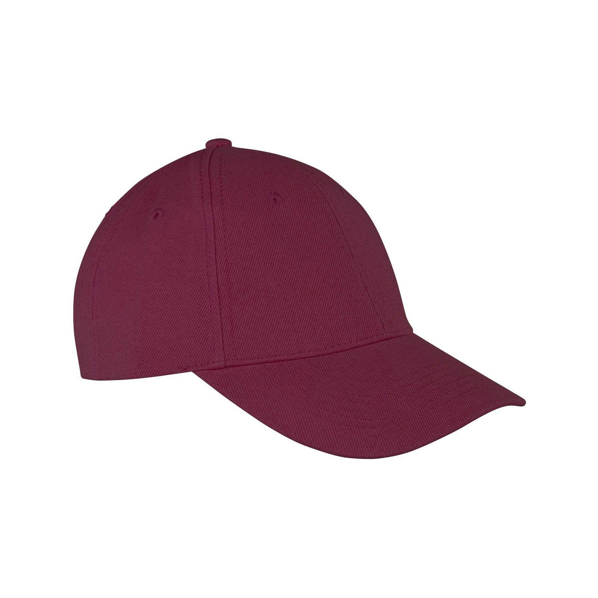 Burgundy - Back - Result Headwear Memphis 6 Panel Brushed Cotton Low Profile Baseball Cap