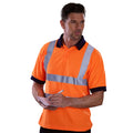 Orange - Side - Yoko Unisex Adult Hi-Vis Safety Short-Sleeved Polo Shirt