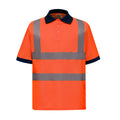 Orange - Front - Yoko Unisex Adult Hi-Vis Safety Short-Sleeved Polo Shirt