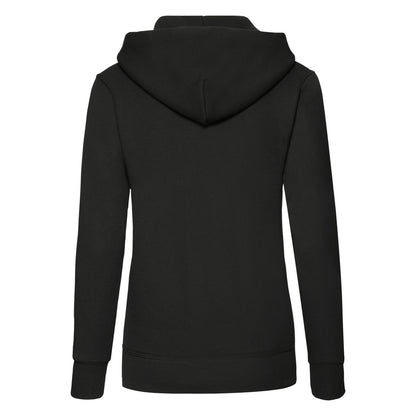 Black - Back - Fruit of the Loom Womens-Ladies Classic 80-20 Lady Fit Hoodie