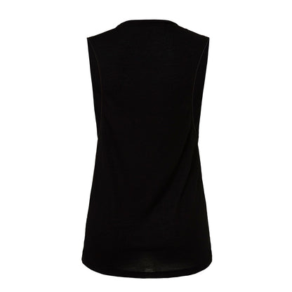 Black - Back - Bella + Canvas Womens-Ladies Flowy Muscle Scoop Neck Tank Top