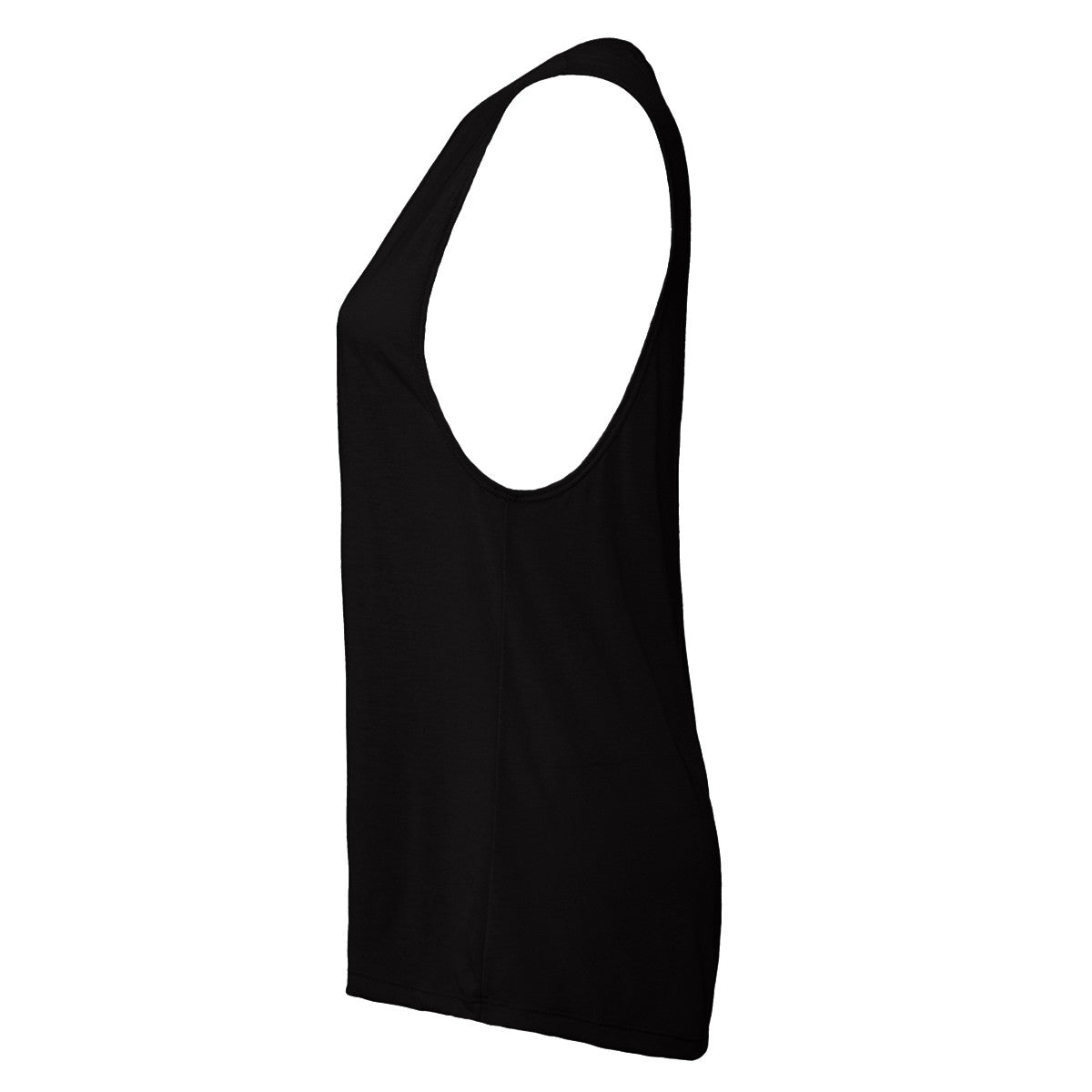 Black - Side - Bella + Canvas Womens-Ladies Flowy Muscle Scoop Neck Tank Top