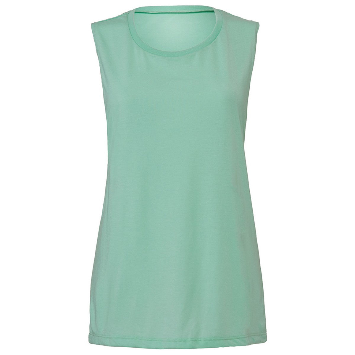 Black - Lifestyle - Bella + Canvas Womens-Ladies Flowy Muscle Scoop Neck Tank Top