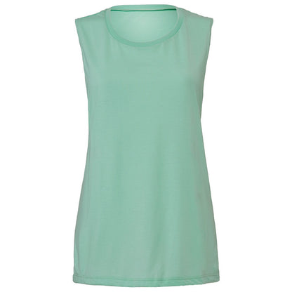 Black - Lifestyle - Bella + Canvas Womens-Ladies Flowy Muscle Scoop Neck Tank Top