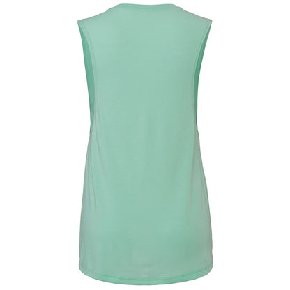 Mint - Front - Bella + Canvas Womens-Ladies Flowy Muscle Scoop Neck Tank Top