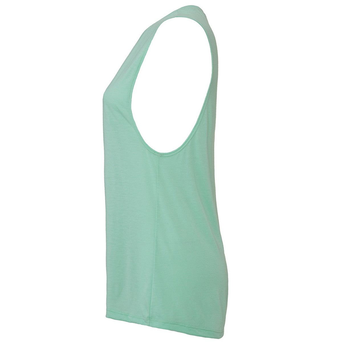 Mint - Back - Bella + Canvas Womens-Ladies Flowy Muscle Scoop Neck Tank Top