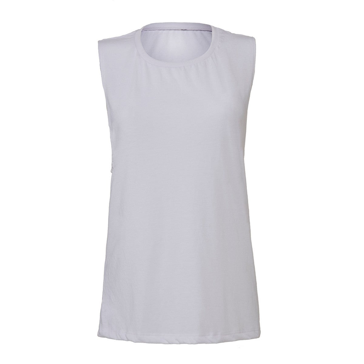White - Front - Bella + Canvas Womens-Ladies Flowy Muscle Scoop Neck Tank Top
