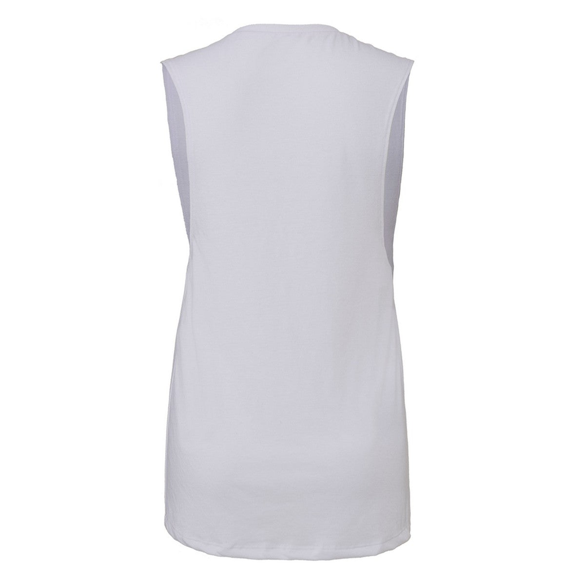 White - Back - Bella + Canvas Womens-Ladies Flowy Muscle Scoop Neck Tank Top