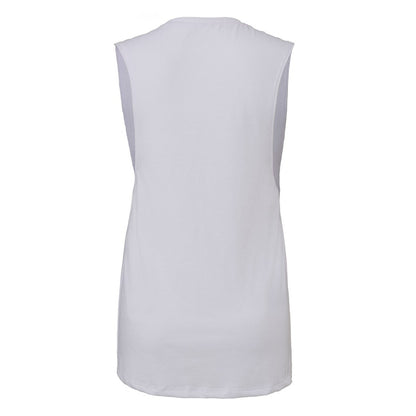 White - Back - Bella + Canvas Womens-Ladies Flowy Muscle Scoop Neck Tank Top