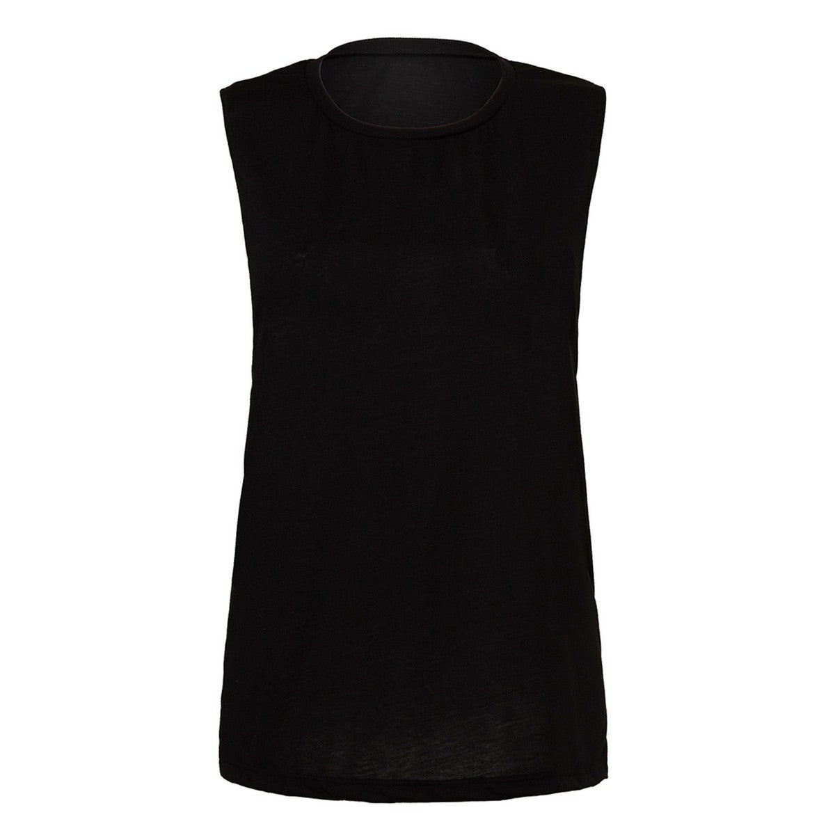 Black - Front - Bella + Canvas Womens-Ladies Flowy Muscle Scoop Neck Tank Top