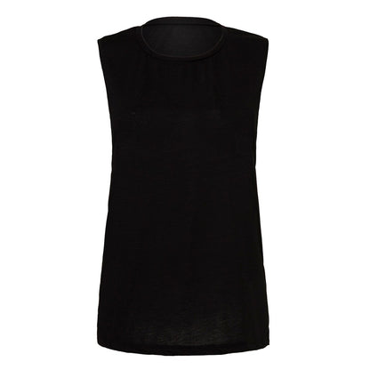 Black - Front - Bella + Canvas Womens-Ladies Flowy Muscle Scoop Neck Tank Top