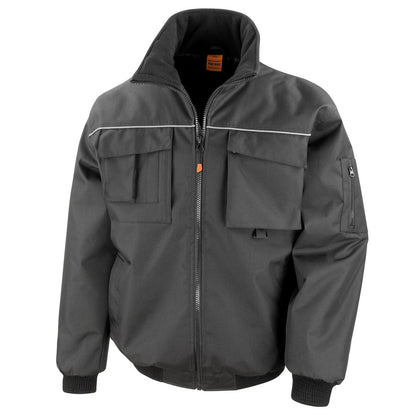 Black - Front - WORK-GUARD by Result Mens Sabre Pilot Jacket