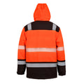 Fluorescent Orange-Black - Back - SAFE-GUARD by Result Unisex Adult Softshell Safety Coat