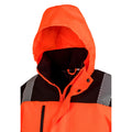 Fluorescent Orange-Black - Side - SAFE-GUARD by Result Unisex Adult Softshell Safety Coat