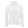 White - Front - B&C Womens-Ladies Hooded Soft Shell Jacket