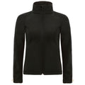 Black - Front - B&C Womens-Ladies Hooded Soft Shell Jacket