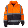 Orange-Navy - Front - Yoko Unisex Adult Two Tone Hi-Vis Bomber Jacket