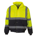 Yellow-Navy - Front - Yoko Unisex Adult Two Tone Hi-Vis Bomber Jacket