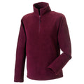 Burgundy - Front - Russell Mens Quarter Zip Fleece Top