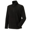 Black - Front - Russell Mens Quarter Zip Fleece Top