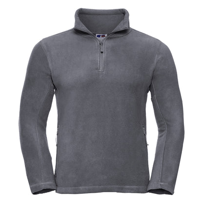 Convoy Grey - Front - Russell Mens Quarter Zip Fleece Top