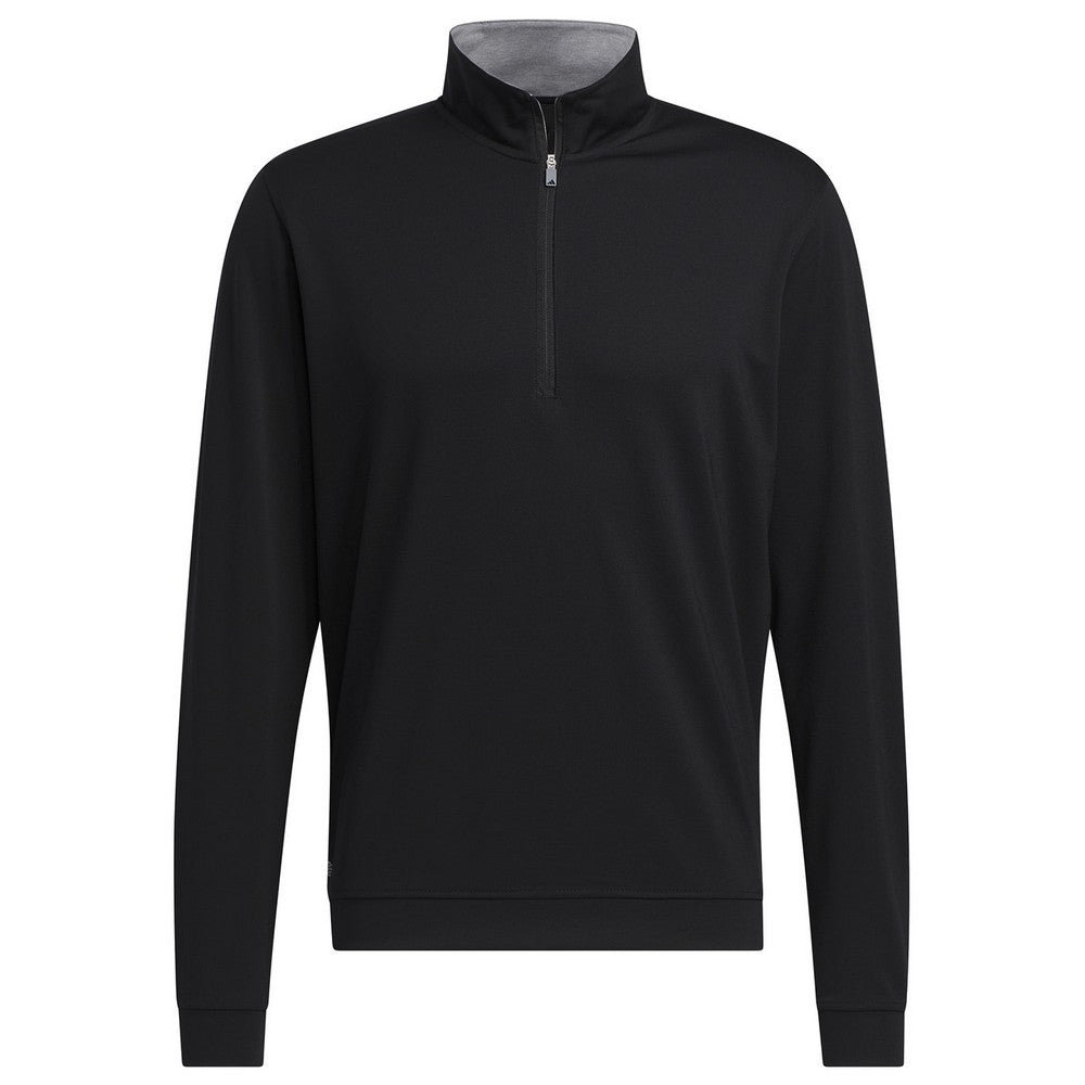 Black - Front - Adidas Mens Quarter Zip Sweatshirt