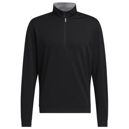 Black - Front - Adidas Mens Quarter Zip Sweatshirt