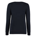 Navy - Back - Kustom Kit Womens-Ladies Arundel V Neck Long-Sleeved Sweater Top