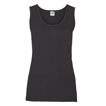 Black - Front - Fruit of the Loom Womens-Ladies Valueweight Lady Fit Vest Top