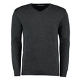 Graphite - Front - Kustom Kit Mens Arundel V Neck Long-Sleeved Jumper