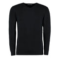 Black - Front - Kustom Kit Mens Arundel V Neck Long-Sleeved Jumper