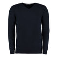 Navy - Front - Kustom Kit Mens Arundel V Neck Long-Sleeved Jumper