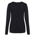 Solid Black - Back - Awdis Womens-Ladies Triblend Long-Sleeved T-Shirt