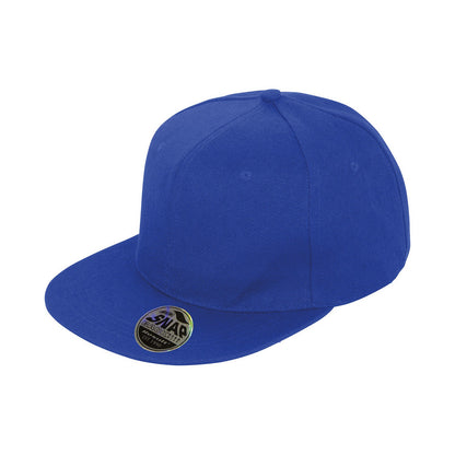 Sapphire Blue - Front - Result Headwear Bronx Original Flat Peak Snapback Cap