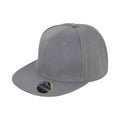Heather Grey - Front - Result Headwear Bronx Original Flat Peak Snapback Cap