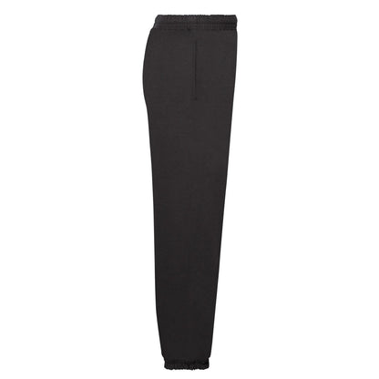 Black - Side - Fruit of the Loom Childrens-Kids Classic Elasticated Cuff Jogging Bottoms
