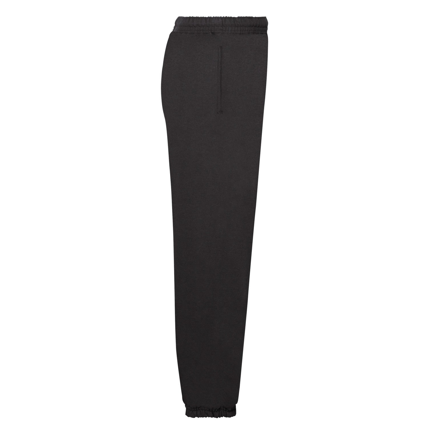Black - Side - Fruit of the Loom Childrens-Kids Classic Elasticated Cuff Jogging Bottoms